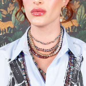 Prism Drip Green Square Crystal Choker