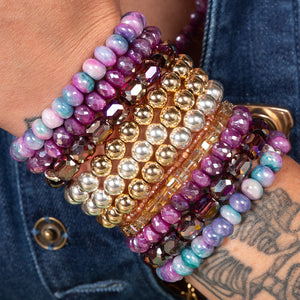 Polished Petals Jumbo Purple Barrel Crystal Bracelet