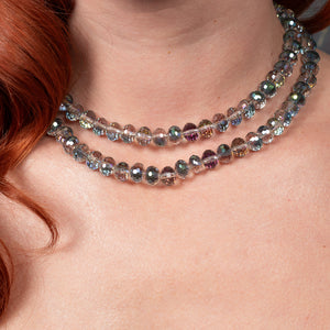 Peacock Beam Jumbo Blue Oval Crystal Choker