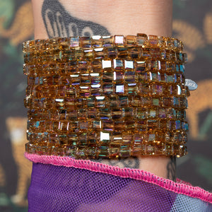 Highlighter Halo Yellow Square Crystal Bracelet