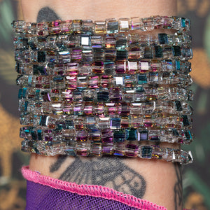 Prism Drip Green Square Crystal Bracelet