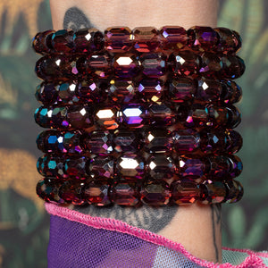 Polished Petals Jumbo Purple Barrel Crystal Bracelet