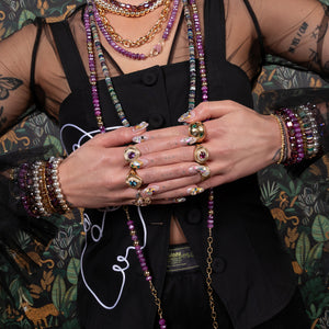 Chromatic Chaos Jumbo Gold Fill and Sterling Silver Bead Bracelet
