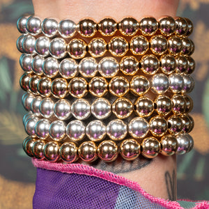 Chromatic Chaos Jumbo Gold Fill and Sterling Silver Bead Bracelet