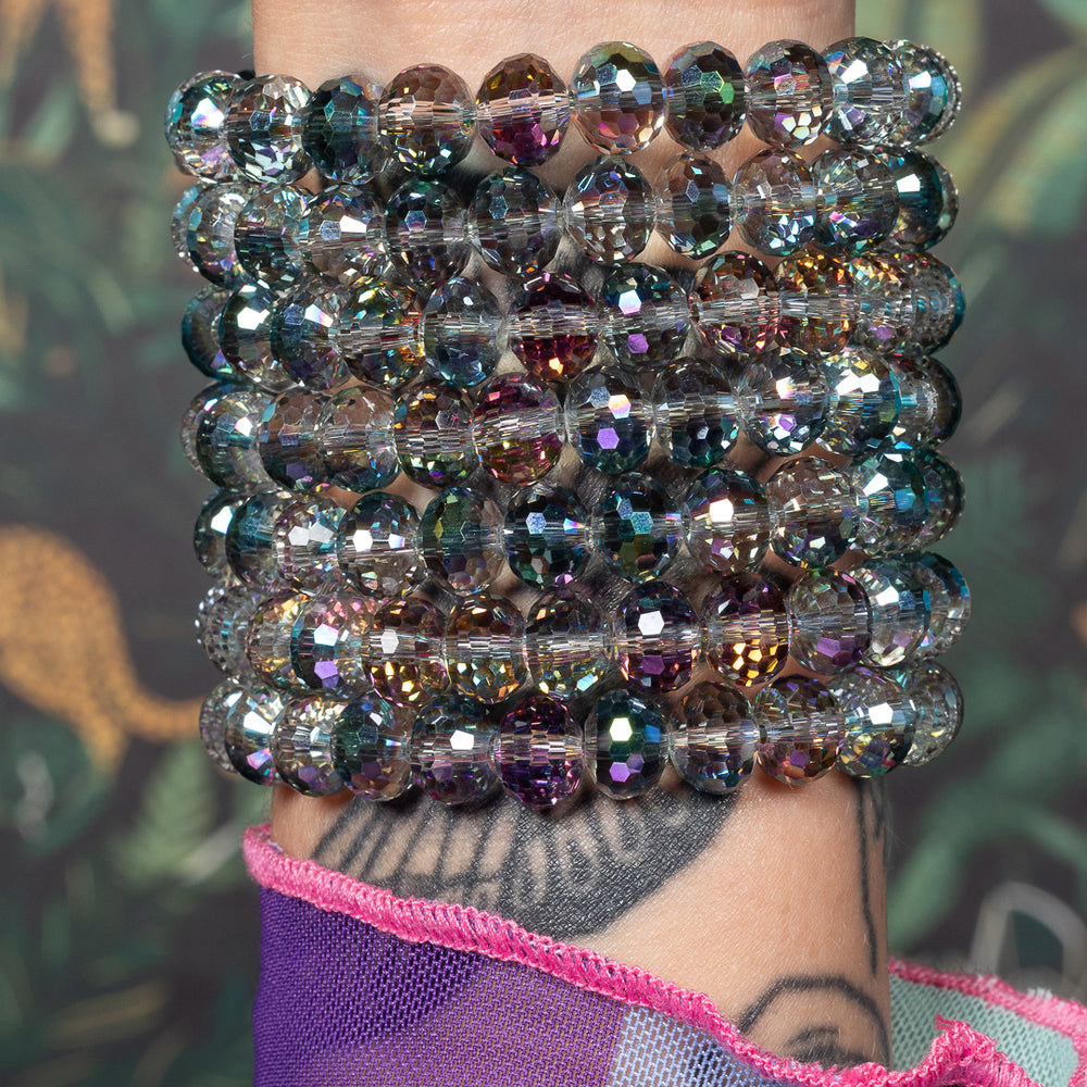 Peacock Beam Jumbo Blue Oval Crystal Bracelet