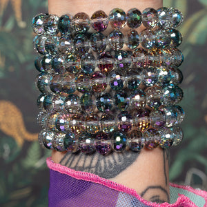 Peacock Beam Jumbo Blue Oval Crystal Bracelet