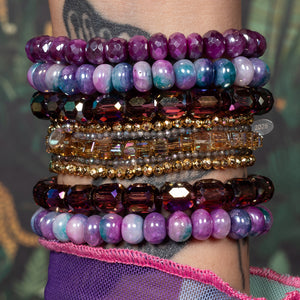 Polished Petals Jumbo Purple Barrel Crystal Bracelet