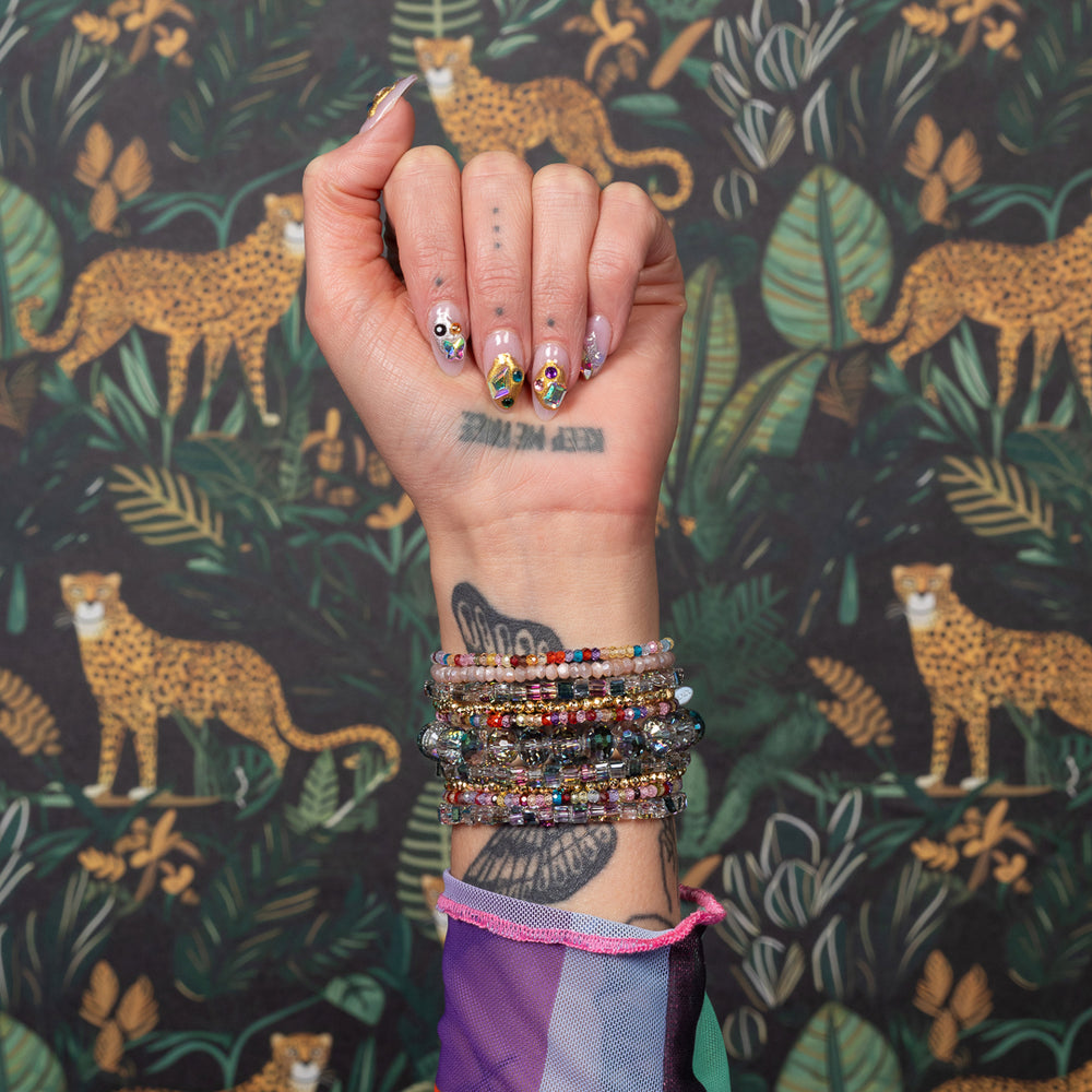 Prism Drip Green Square Crystal Bracelet