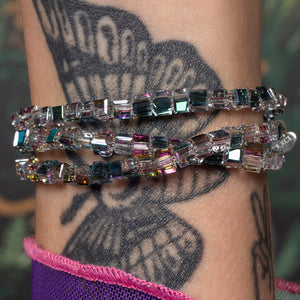Prism Drip Green Square Crystal 20" Triple Wrap