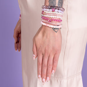 Fruit Punch Glow Jumbo Pink Quartz Gemstone Bracelet