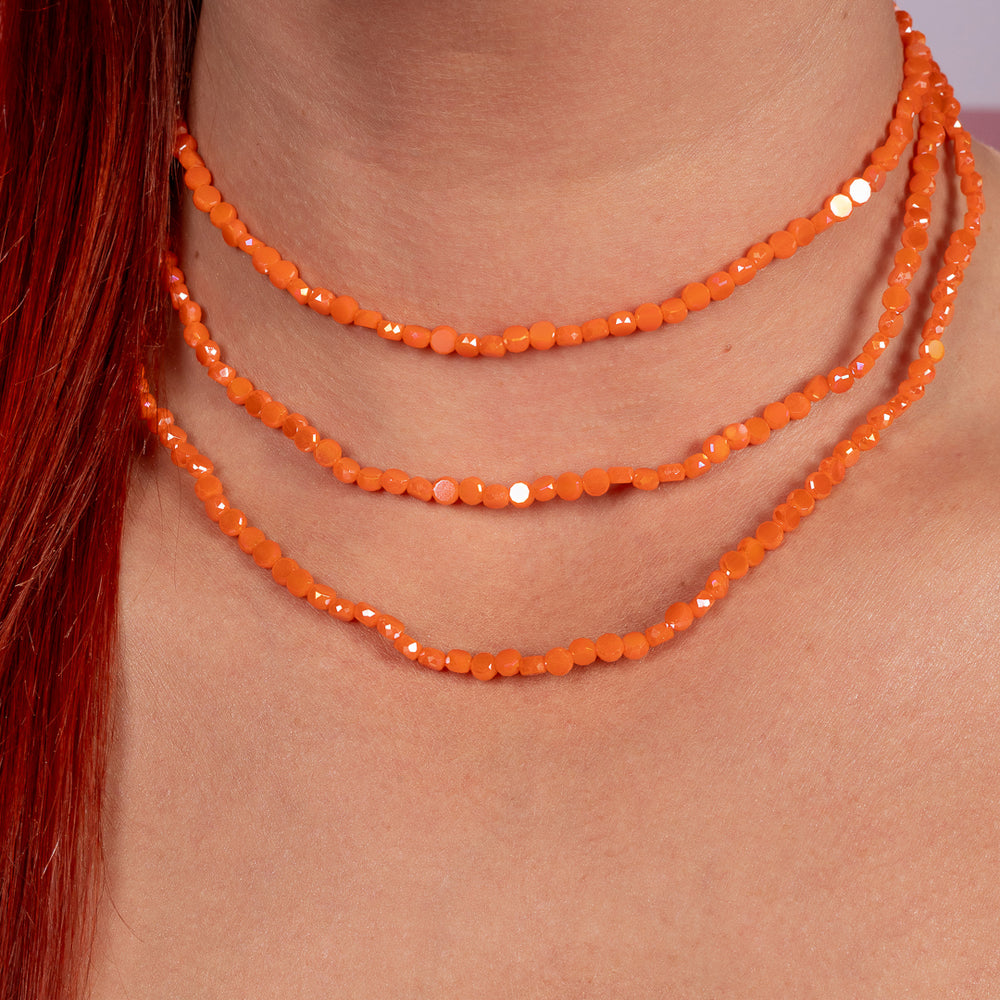 Peach Perfection Orange Crystal Choker