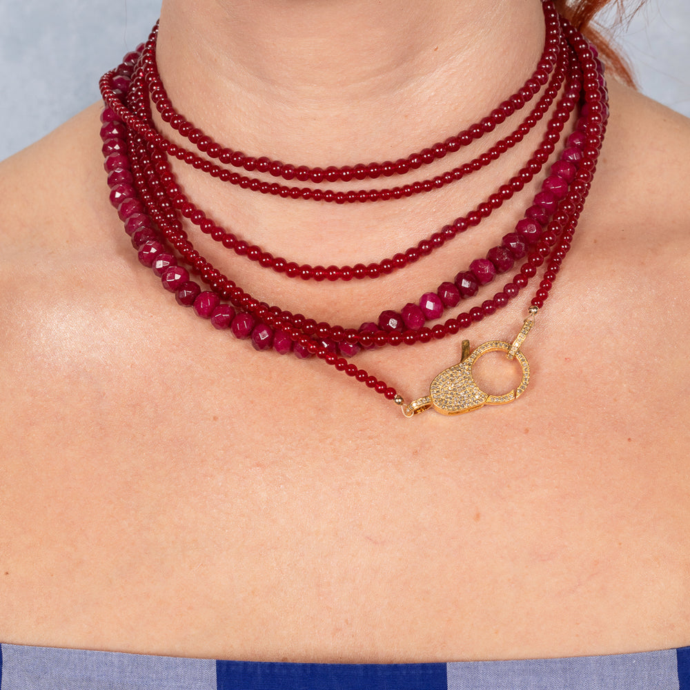 Appley Ever After Jade Double Wrap 33" Necklace with Gold Vermeil and Diamond Clasp