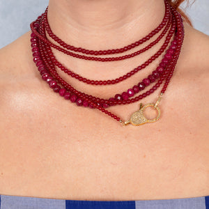 Appley Ever After Jade Double Wrap 33" Necklace with Gold Vermeil and Diamond Clasp