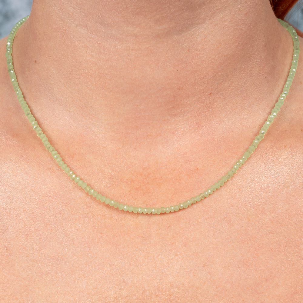 Limeade Quartz Fixed 18" Necklace with 14K Yellow Gold Clasp