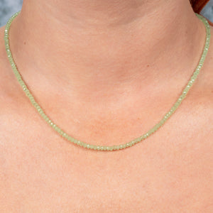 Limeade Quartz Fixed 18" Necklace with 14K Yellow Gold Clasp