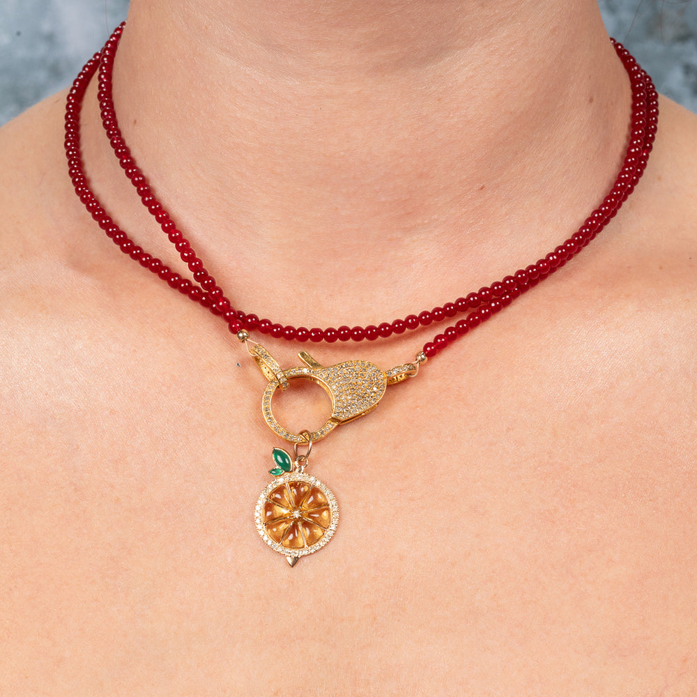 Appley Ever After Jade Double Wrap 33" Necklace with Gold Vermeil and Diamond Clasp