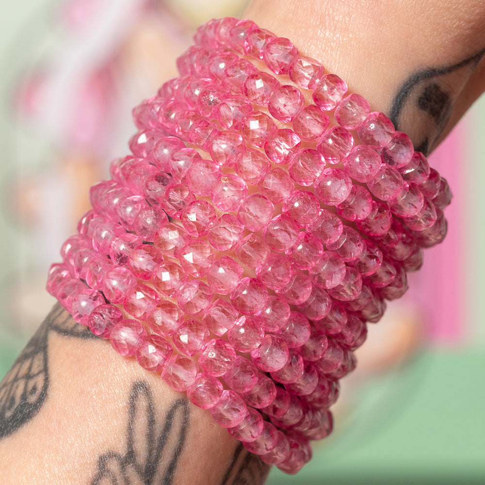 Bubble Burst Pink Quartz Gemstone Bracelet
