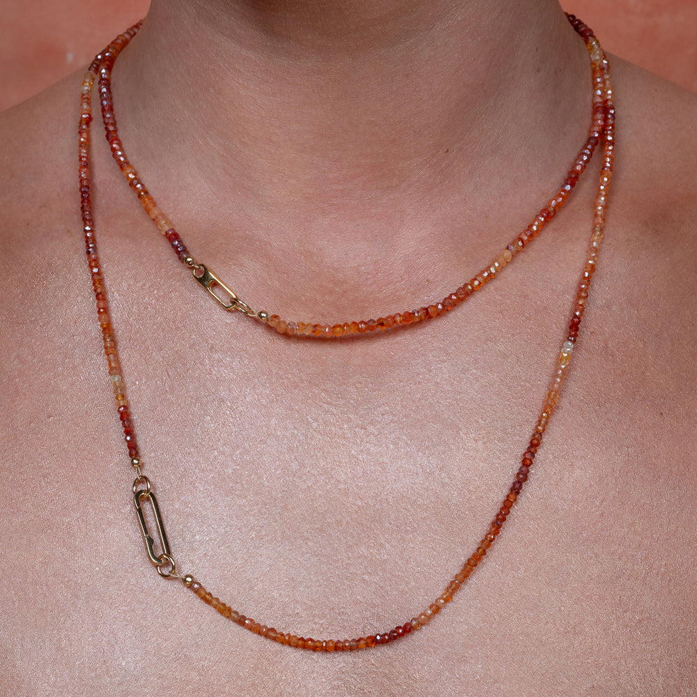 Desert Daydream Ombré Quartz Fixed 22.00" Necklace with 14K Yellow Gold Enhancer Clasp