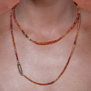 Desert Daydream Ombré Quartz Fixed 22.00" Necklace with 14K Yellow Gold Enhancer Clasp