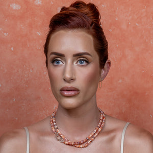 Hidden Oasis Jumbo Jasper Double Wrap 33.00" Necklace with 14K Gold Clasp