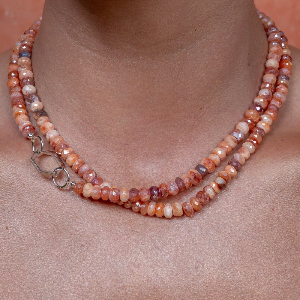 Hidden Oasis Jumbo Jasper Double Wrap 33.00" Necklace with 14K Gold Clasp