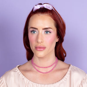 Fruit Punch Glow Jumbo Pink Quartz Gemstone Choker