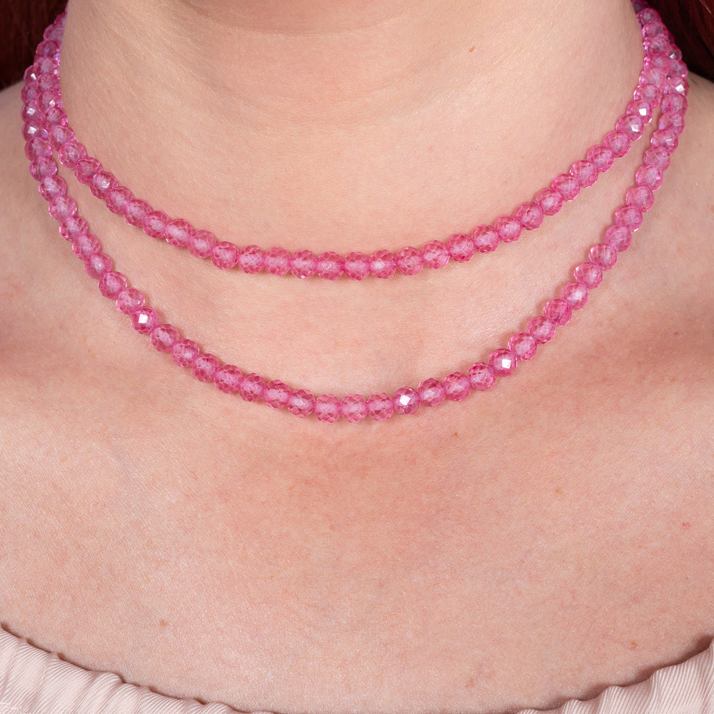 Fruit Punch Glow Jumbo Pink Quartz Gemstone Choker