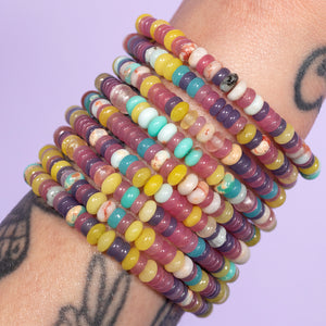 Sticker Book Sparkle Multicolor Jade Gemstone Bracelet