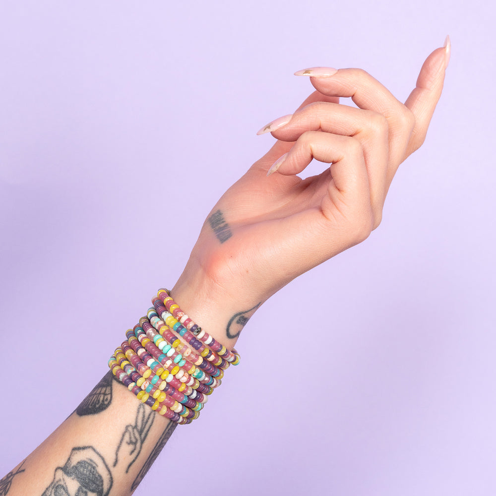 Sticker Book Sparkle Multicolor Jade Gemstone Bracelet