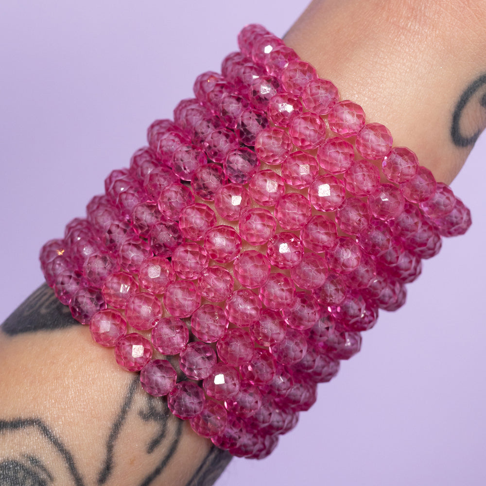 Fruit Punch Glow Jumbo Pink Quartz Gemstone Bracelet