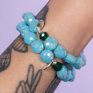 Jelly Sandal Jumbo Blue Crystal Bracelet