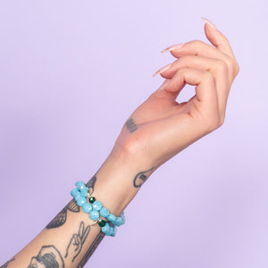 Jelly Sandal Jumbo Blue Crystal Bracelet