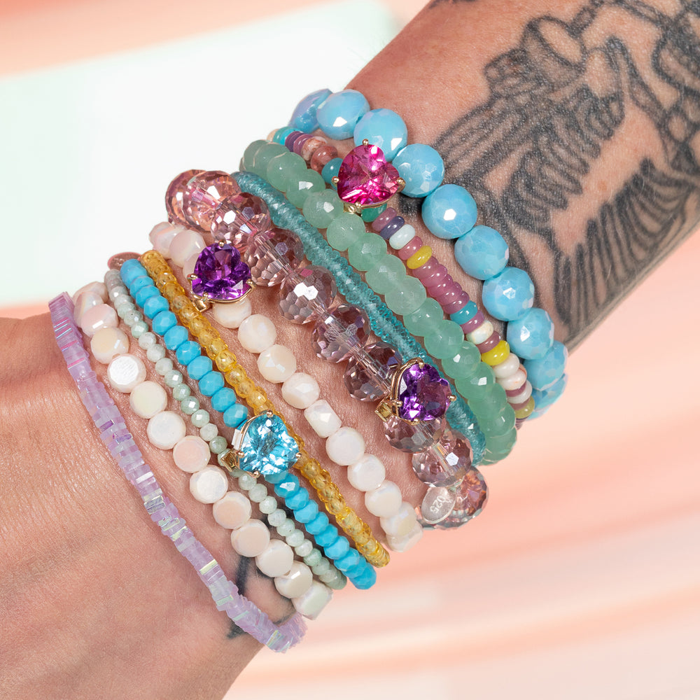 Sticker Book Sparkle Multicolor Jade Gemstone Bracelet