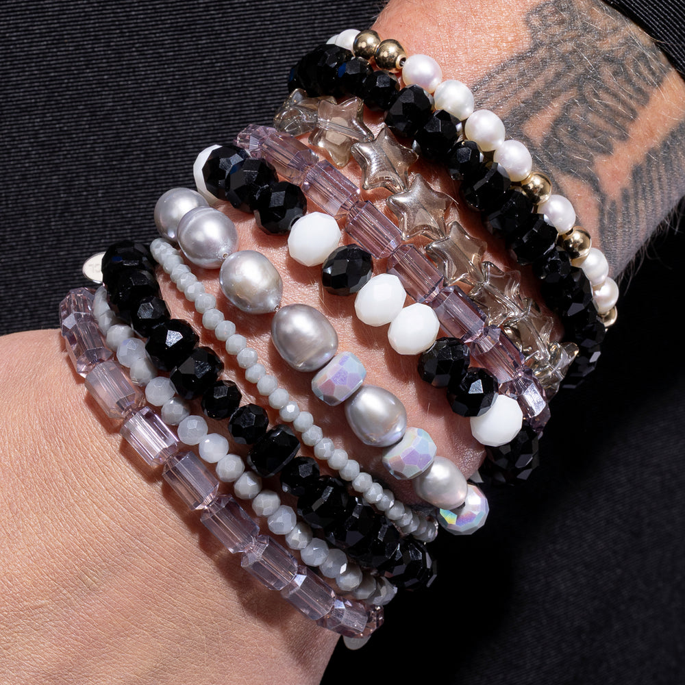 Caviar and Crystal Blue & Gray Crystal Bracelet