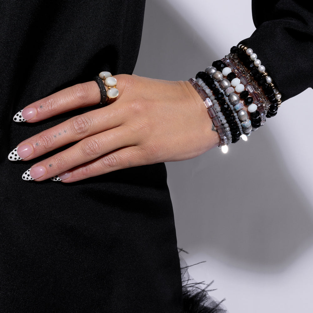 Manhattan Muse Jumbo Black & White Crystal Bracelet