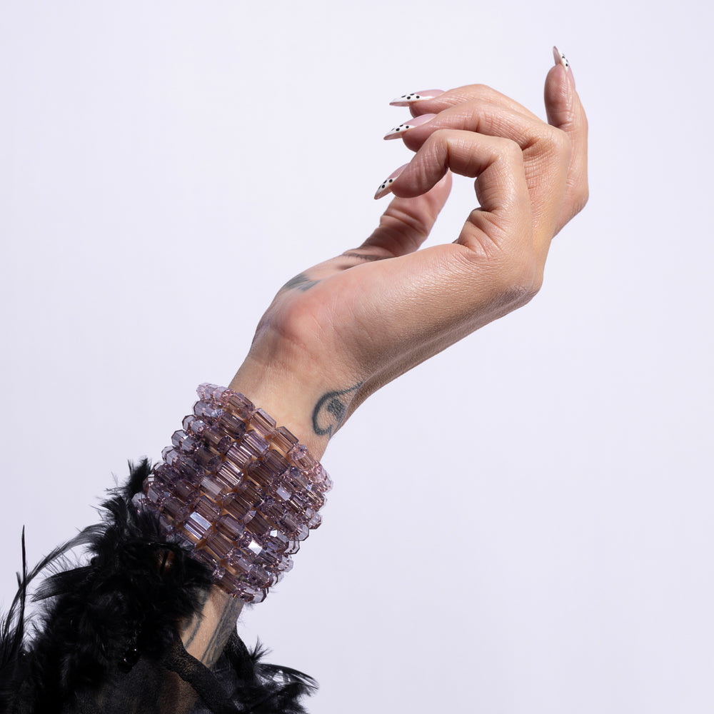 Cinematic Jumbo Lavender Barrel Crystal Bracelet