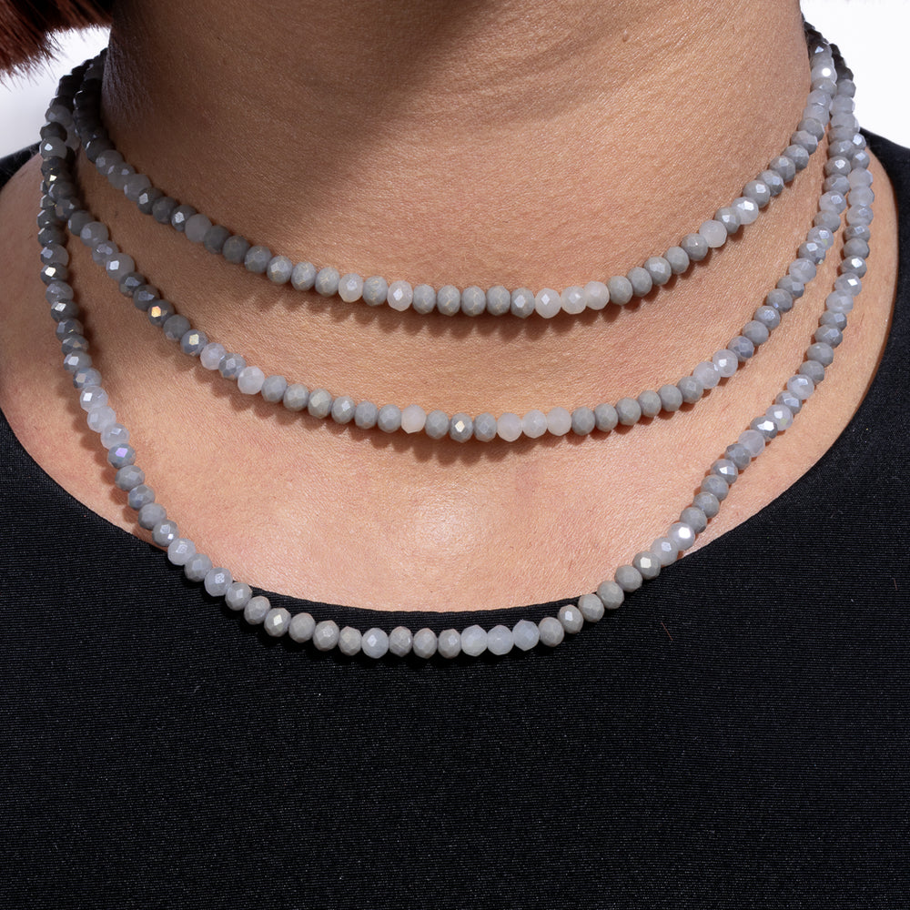 Caviar and Crystal Blue & Gray Crystal Choker