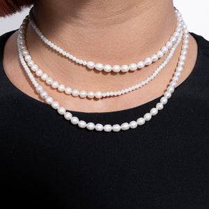 Timeless Allure White Crystal & Pearl Choker