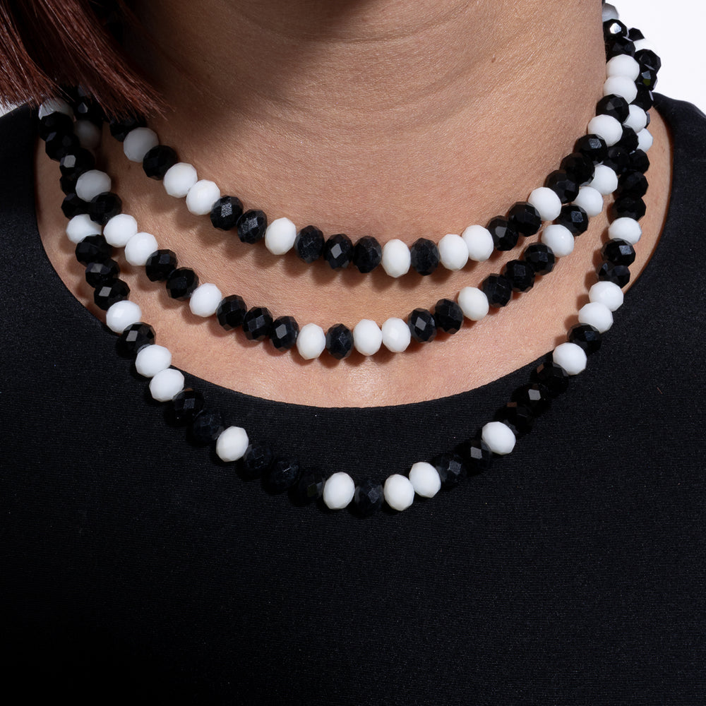 Manhattan Muse Jumbo Black & White Crystal Choker