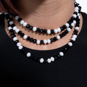 Manhattan Muse Jumbo Black & White Crystal Choker