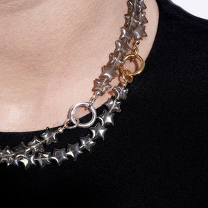 Billboard Gaze Jumbo Gray Star Crystal Fixed Necklaces
