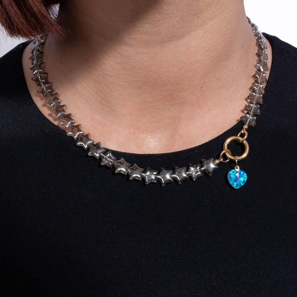 Billboard Gaze Jumbo Gray Star Crystal Fixed Necklaces
