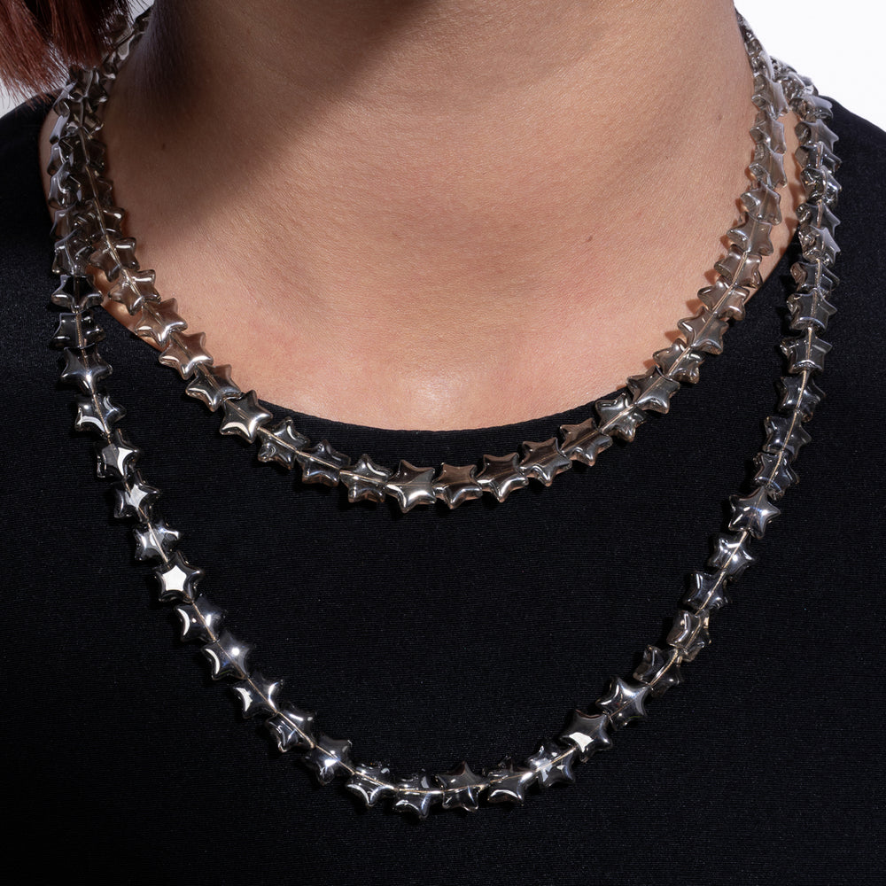 Billboard Gaze Jumbo Gray Star Crystal Fixed Necklaces