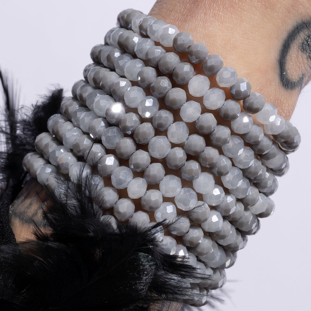 Caviar and Crystal Blue & Gray Crystal Bracelet
