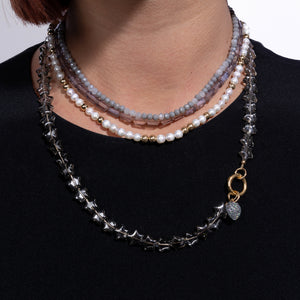 Caviar and Crystal Blue & Gray Crystal Choker