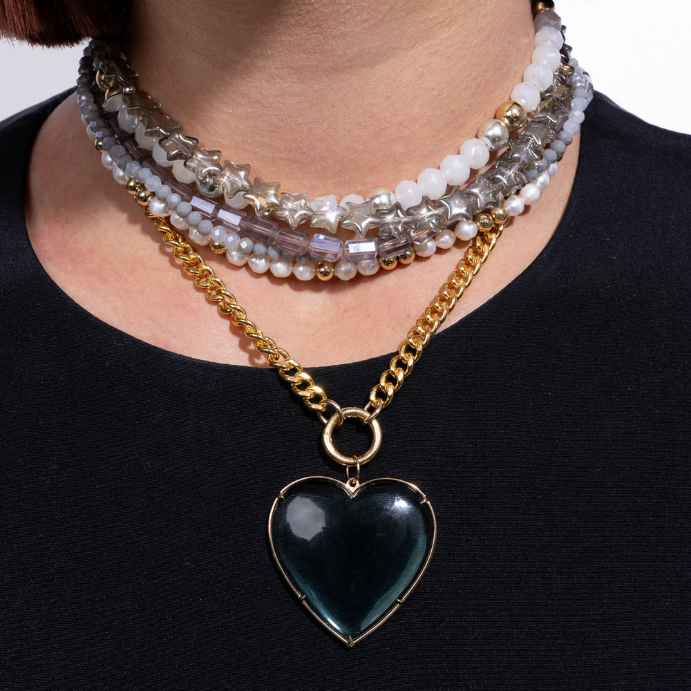 Billboard Gaze Jumbo Gray Crystal Choker