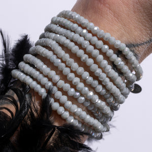 Concrete Stride Gray Crystal Bracelet