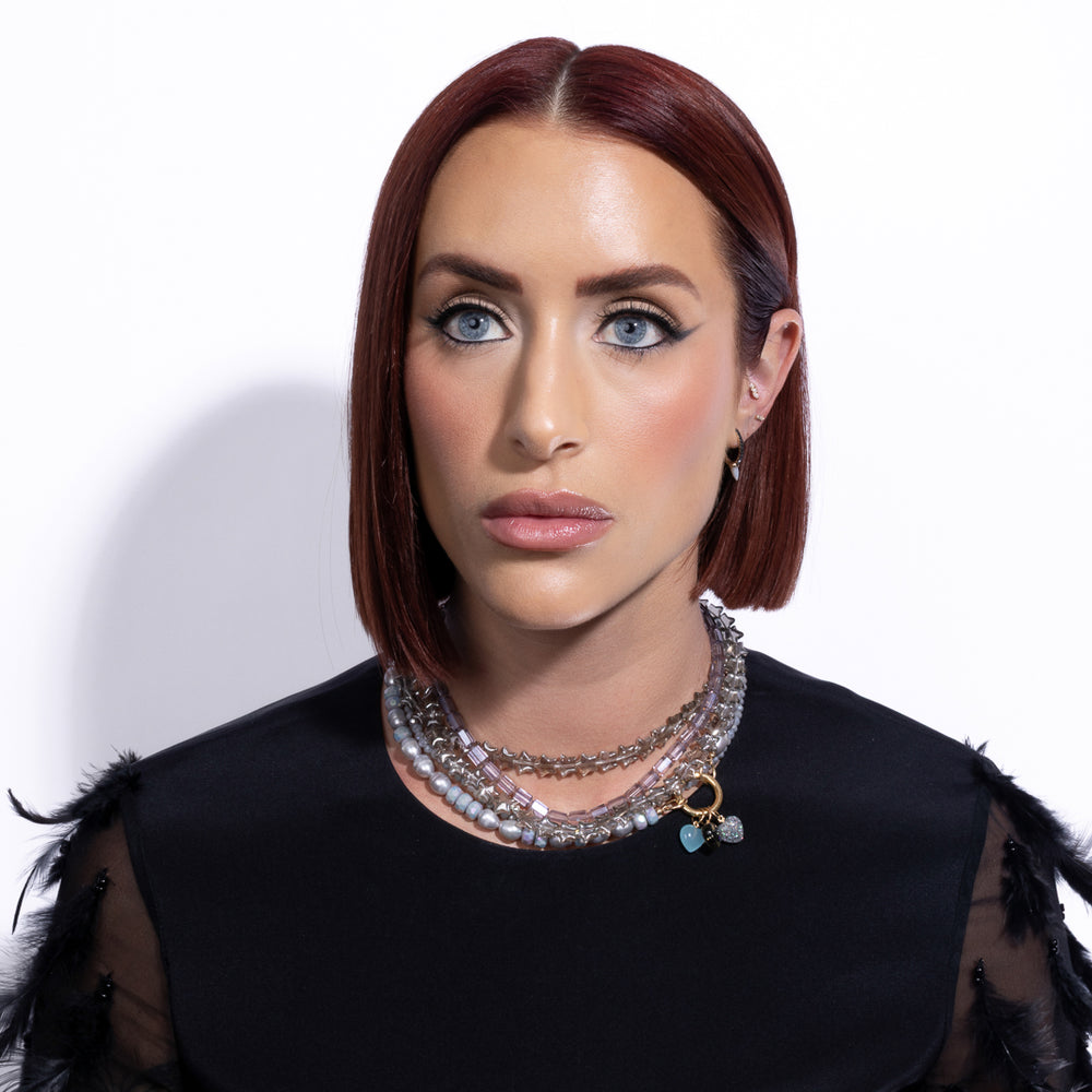Billboard Gaze Jumbo Gray Crystal Choker