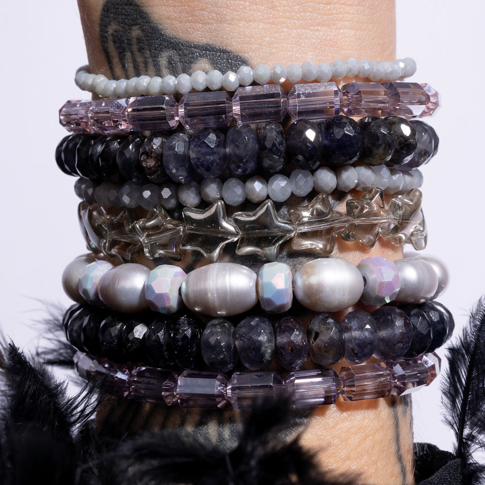 Concrete Stride Gray Crystal Bracelet