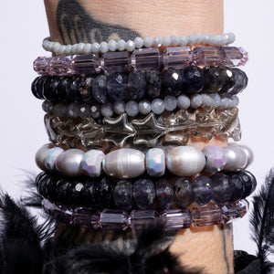 Concrete Stride Gray Crystal Bracelet